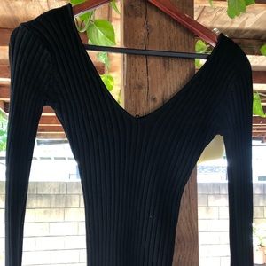 OOTDFash Kimmy Long Sleeve Bodysuit (Black)